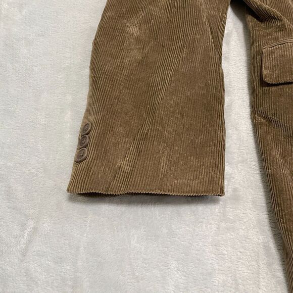 Alan Flusser Corduroy Sport Coat Mens 42L Brown Blazer Jacket Single Breasted - Picture 7 of 14